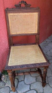 chaise henri II blanc vieilli