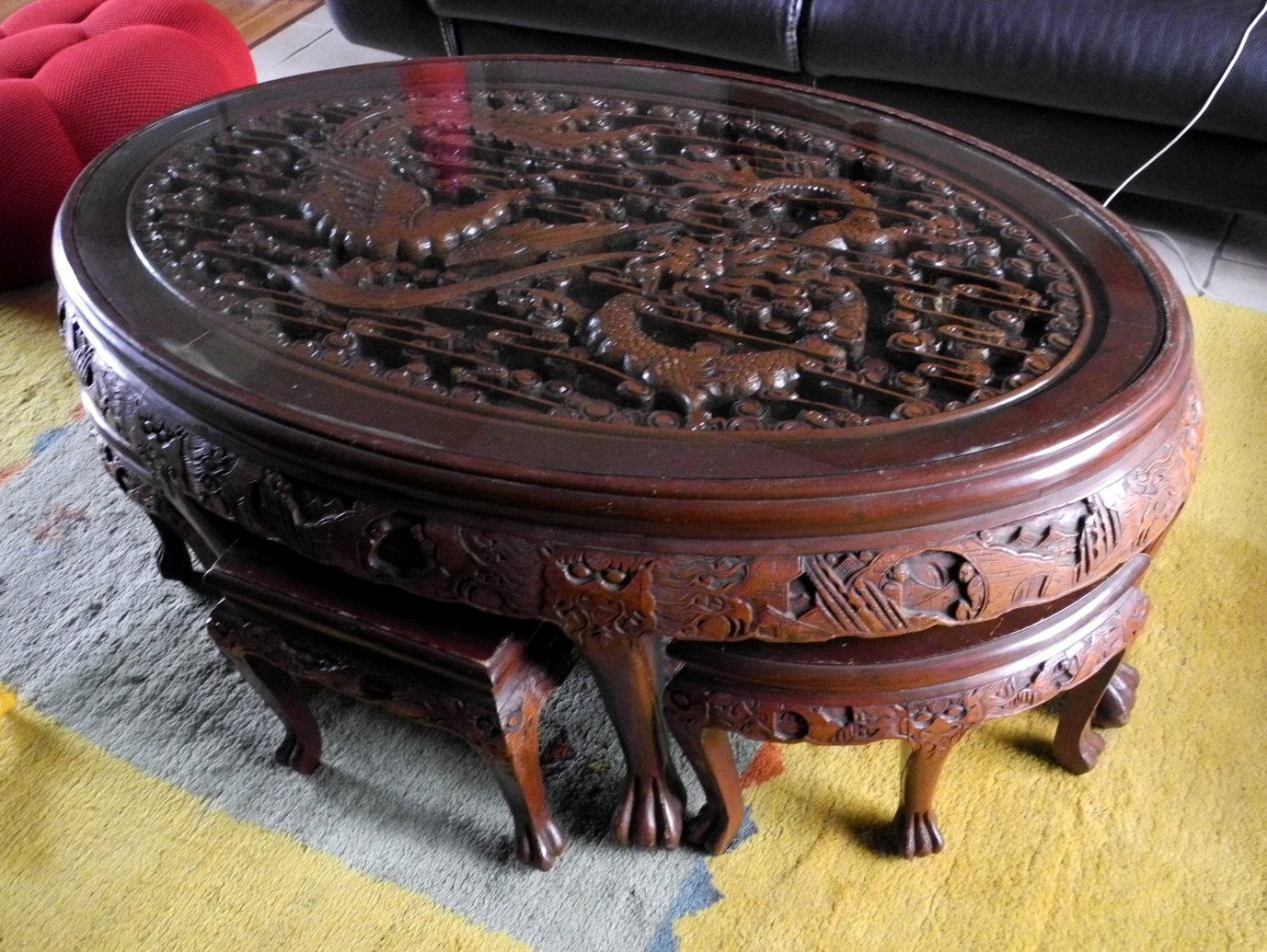 Table ovale chinoise avant relooking